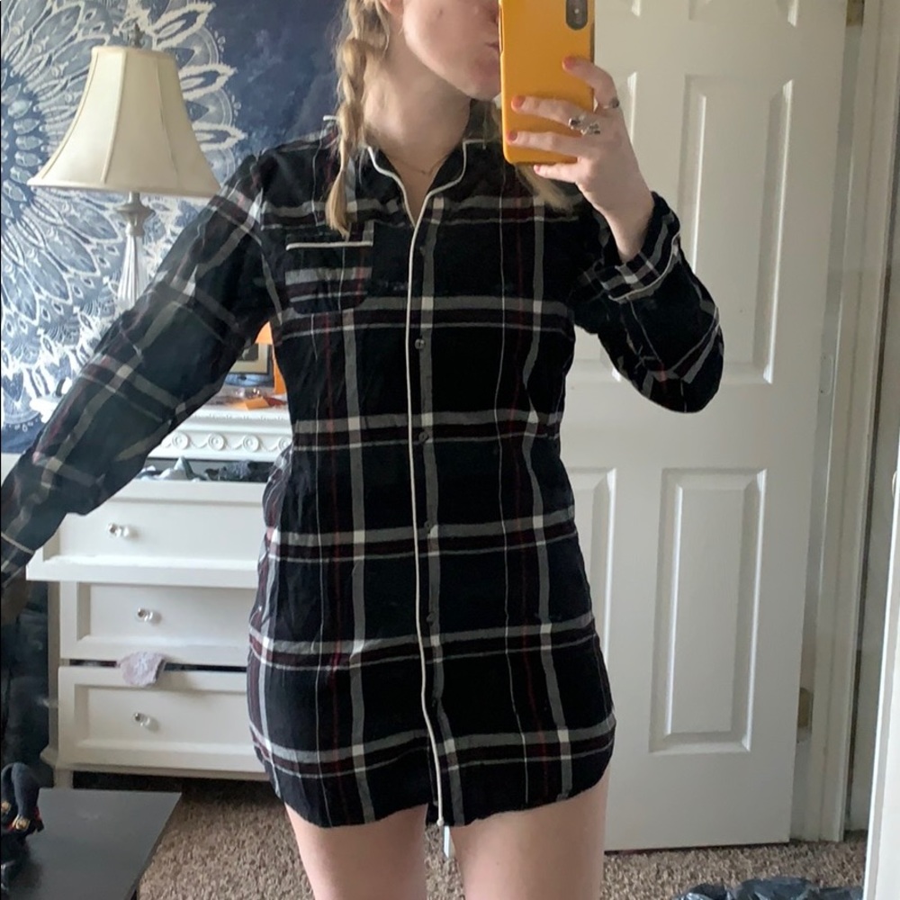 Pajama flannel dress